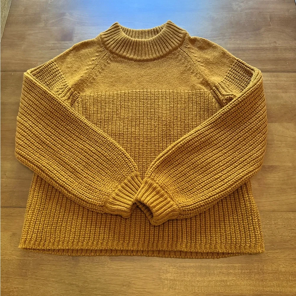 Madewell NWOT Balloon-Sleeve Mockneck Sweater Size Small Color Acorn